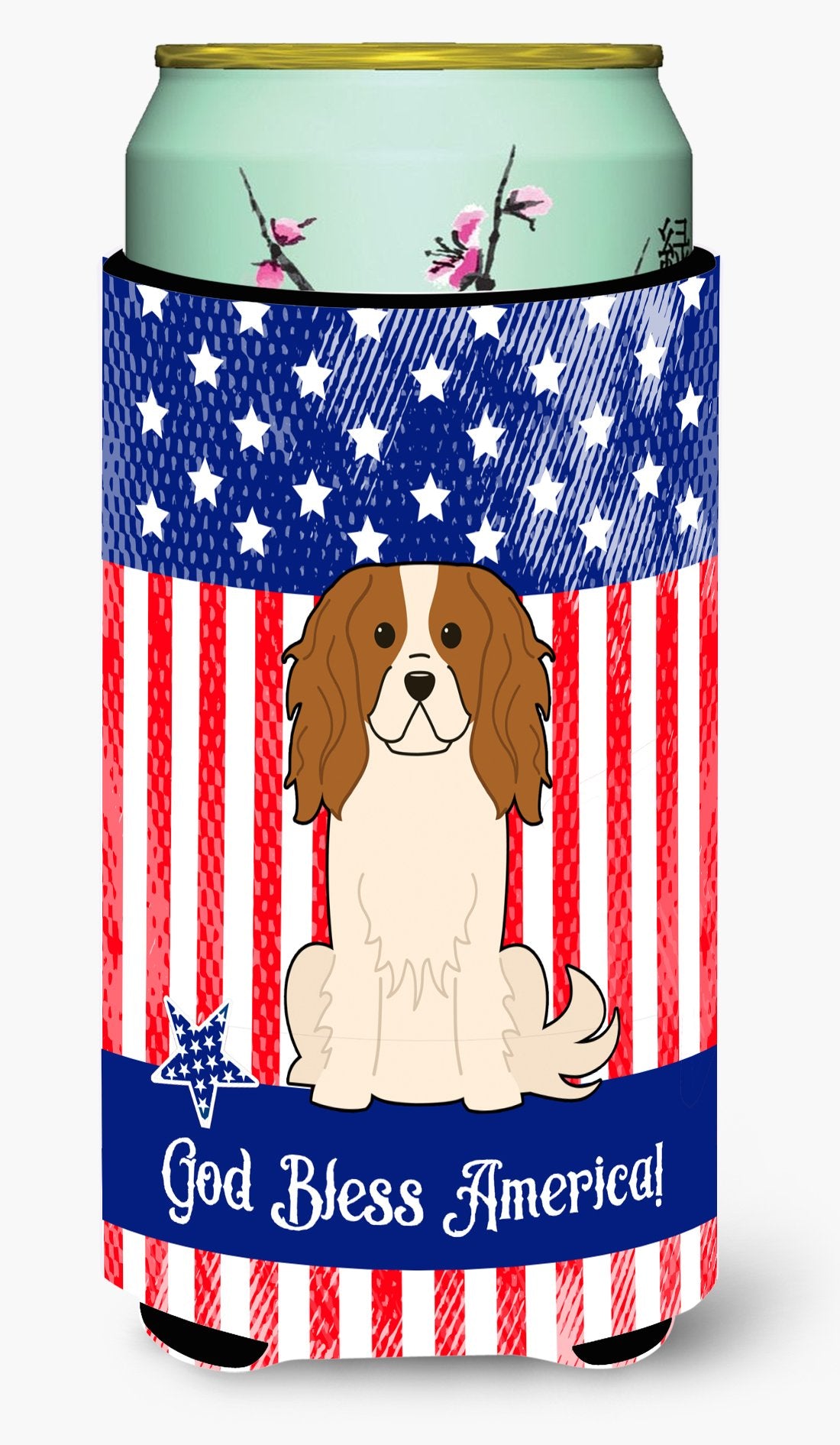 Patriotic USA Cavalier Spaniel Tall Boy Beverage Insulator Hugger by Caroline&#39;s Treasures