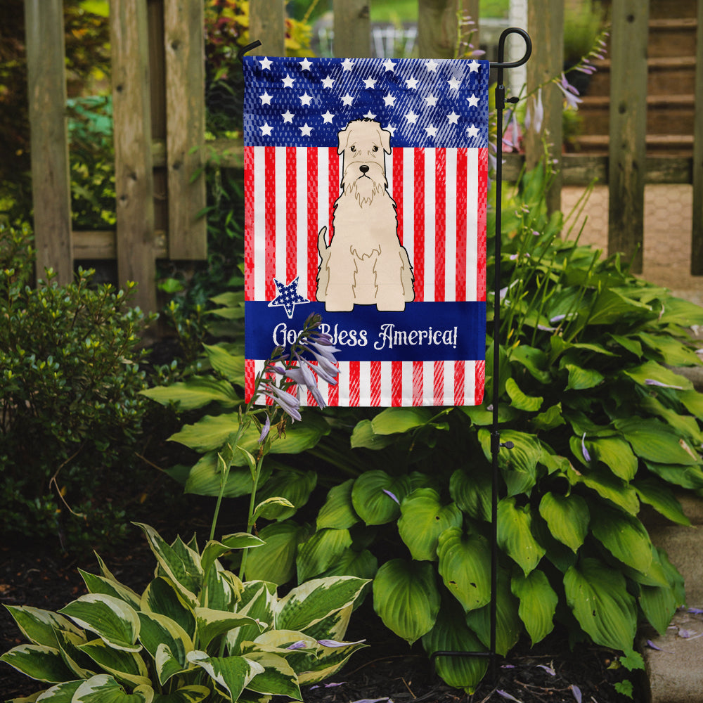 Patriotic USA Soft Coated Wheaten Terrier Flag Garden Size BB3056GF  the-store.com.