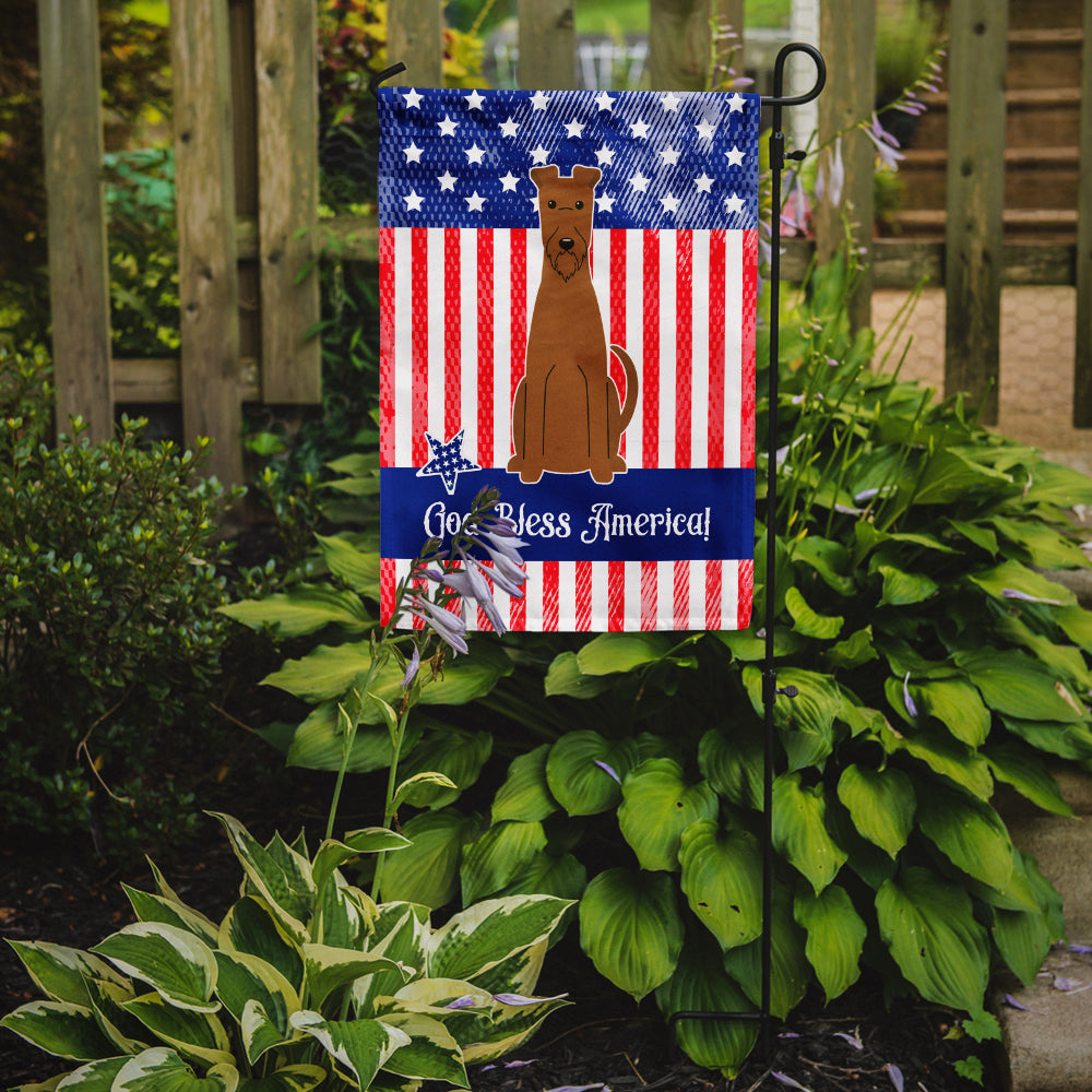 Patriotic USA Irish Terrier Flag Garden Size  the-store.com.