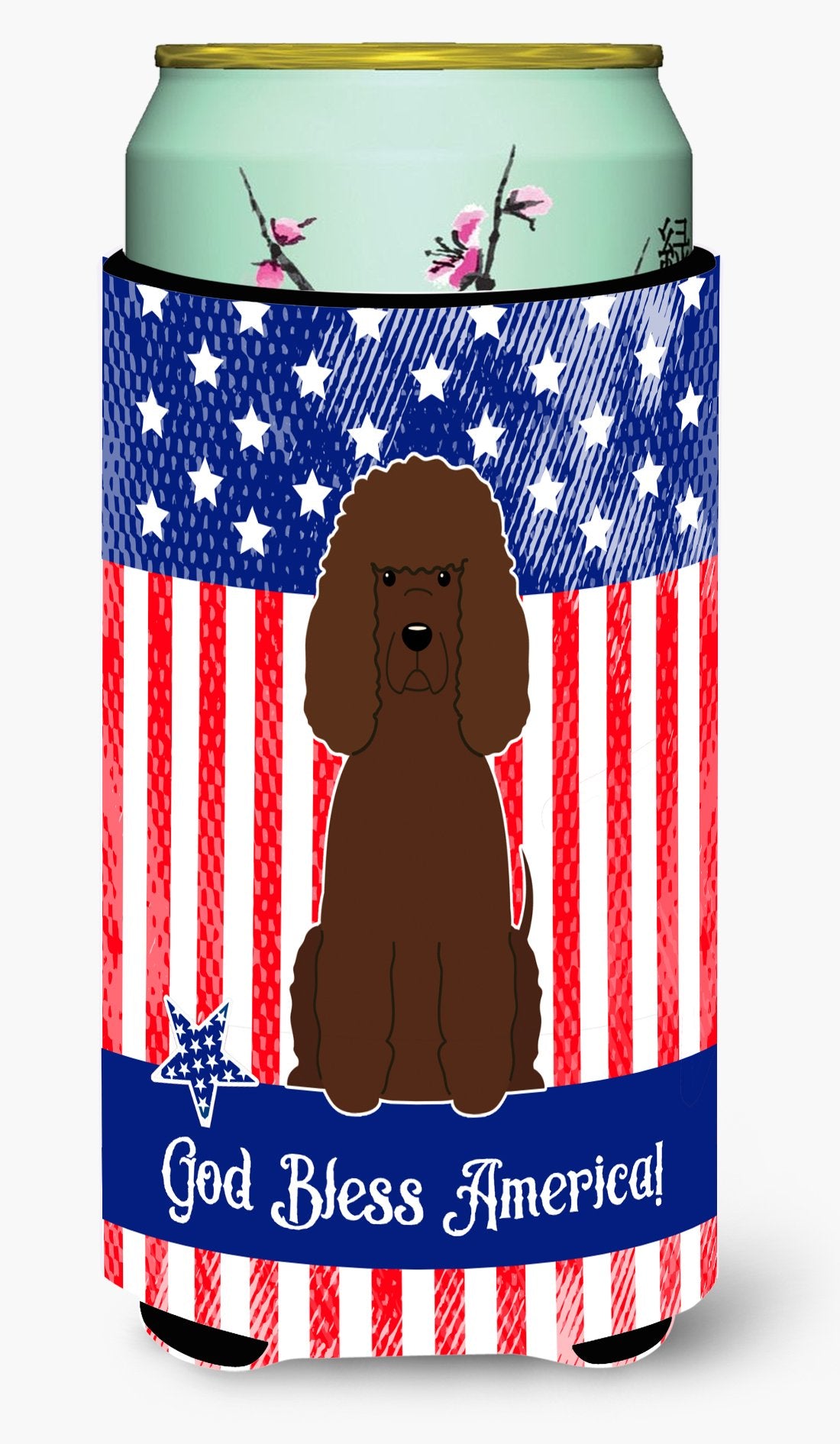 Patriotic USA Irish Water Spaniel Tall Boy Beverage Insulator Hugger by Caroline's Treasures