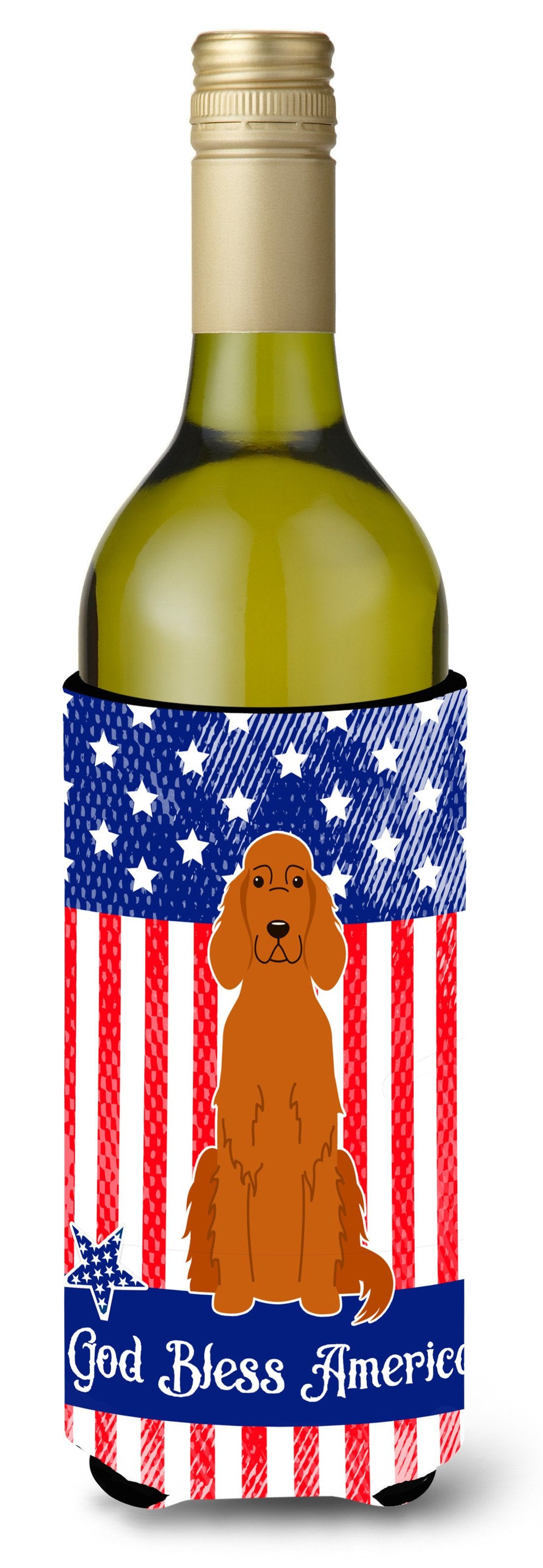 Patriotic USA Irish Setter Wine Bottle Beverge Insulator Hugger BB3059LITERK by Caroline&#39;s Treasures