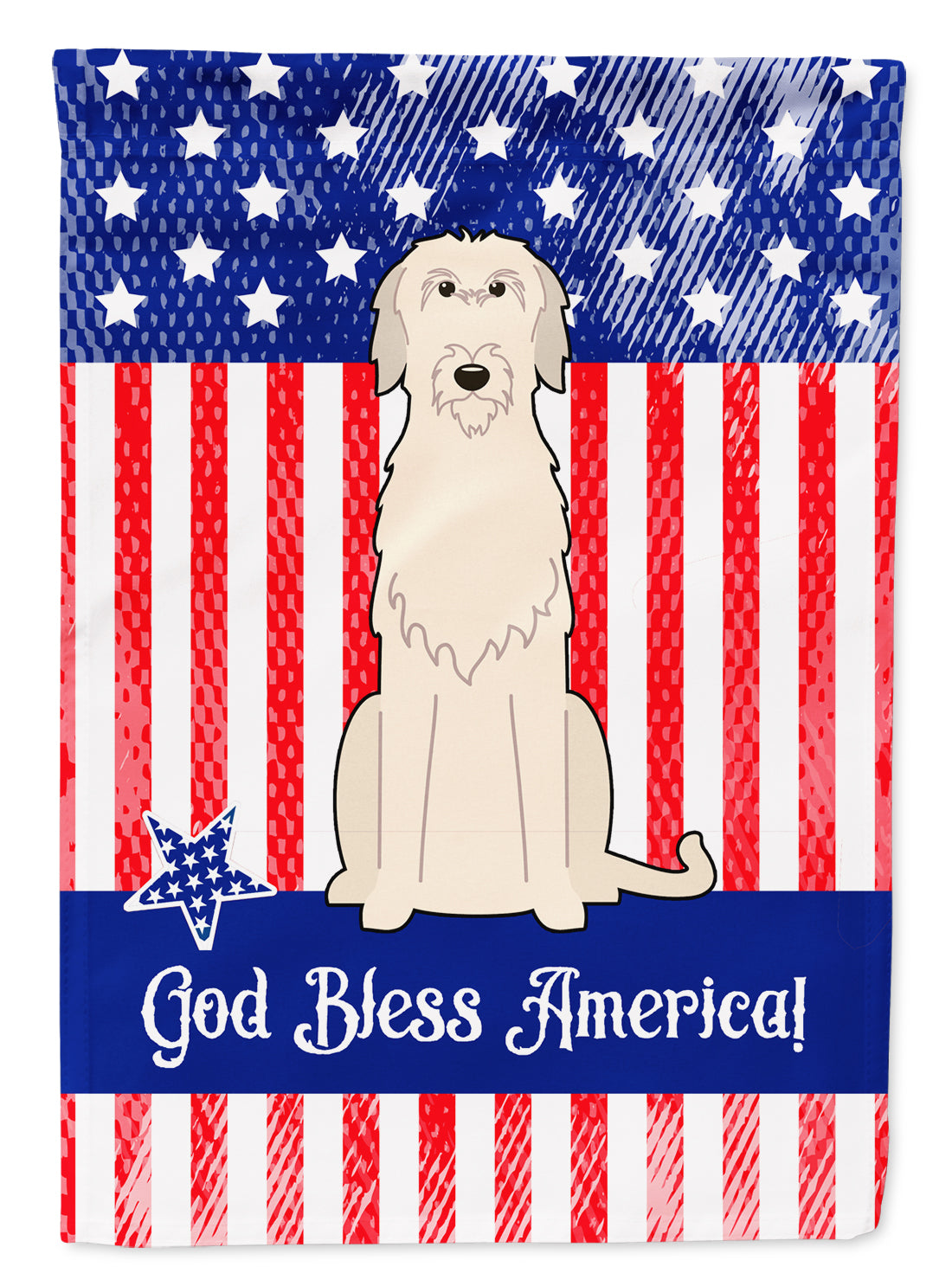 Patriotic USA Irish Wolfhound Flag Garden Size  the-store.com.