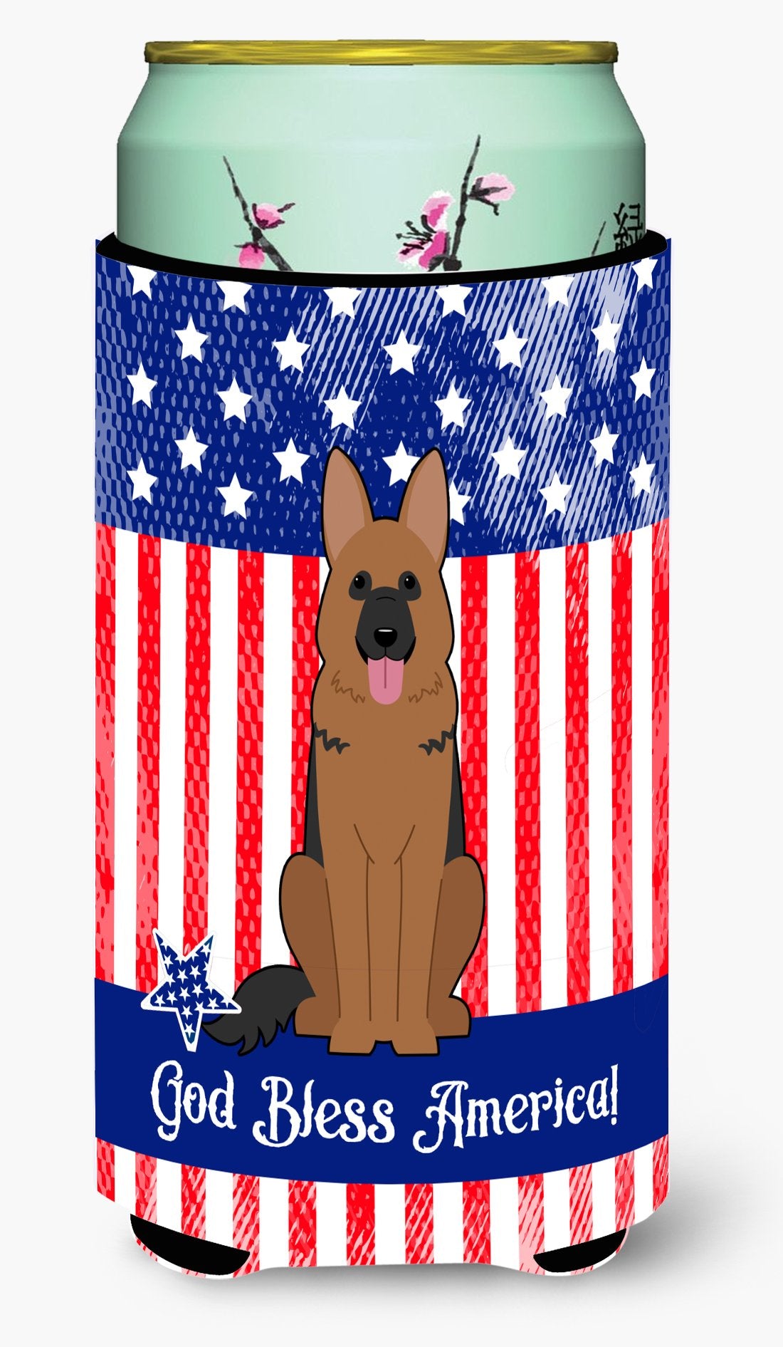 Patriotic USA German Shepherd Tall Boy Beverage Insulator Hugger by Caroline&#39;s Treasures