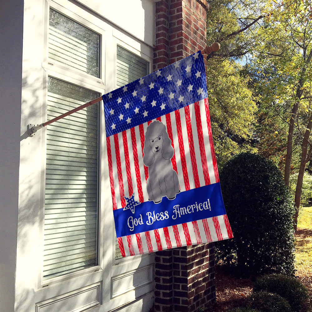 Patriotic USA Poodle Silver Flag Canvas House Size BB3063CHF  the-store.com.