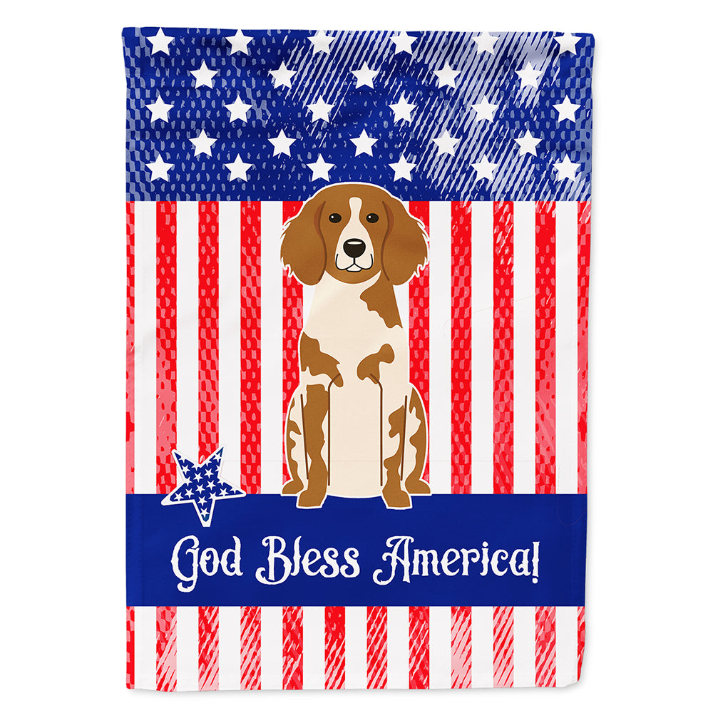 Patriotic USA Brittany Spaniel Flag Canvas House Size BB3067CHF  the-store.com.