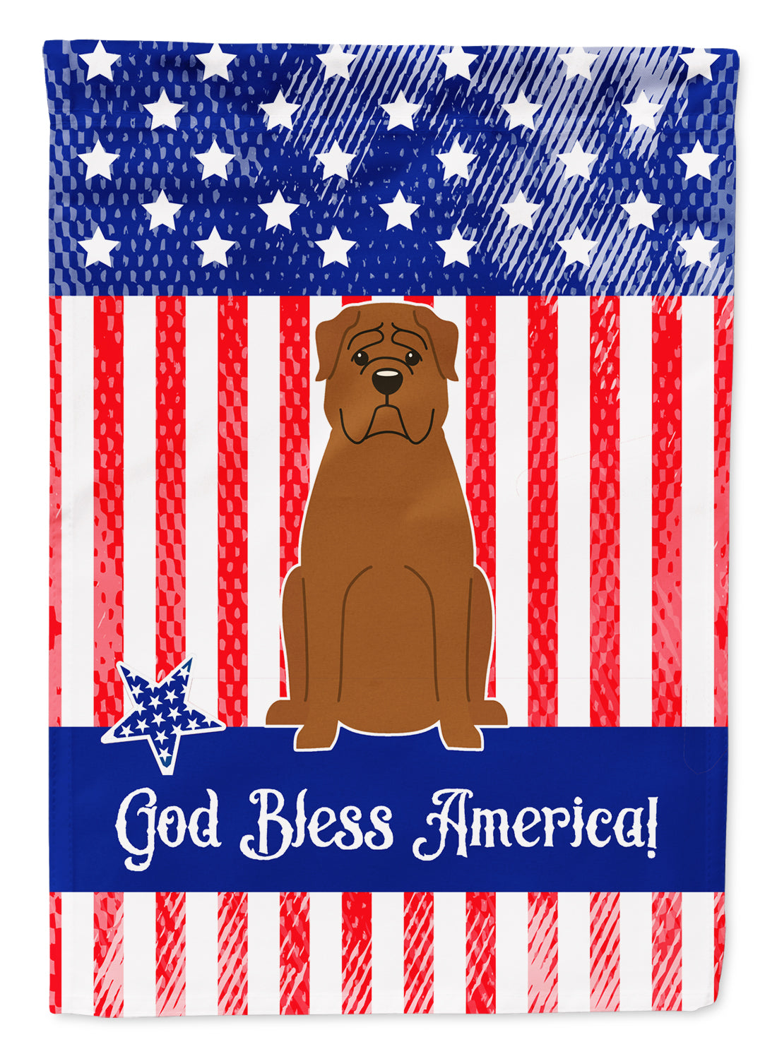 Patriotic USA Dogue de Bourdeaux Flag Garden Size  the-store.com.