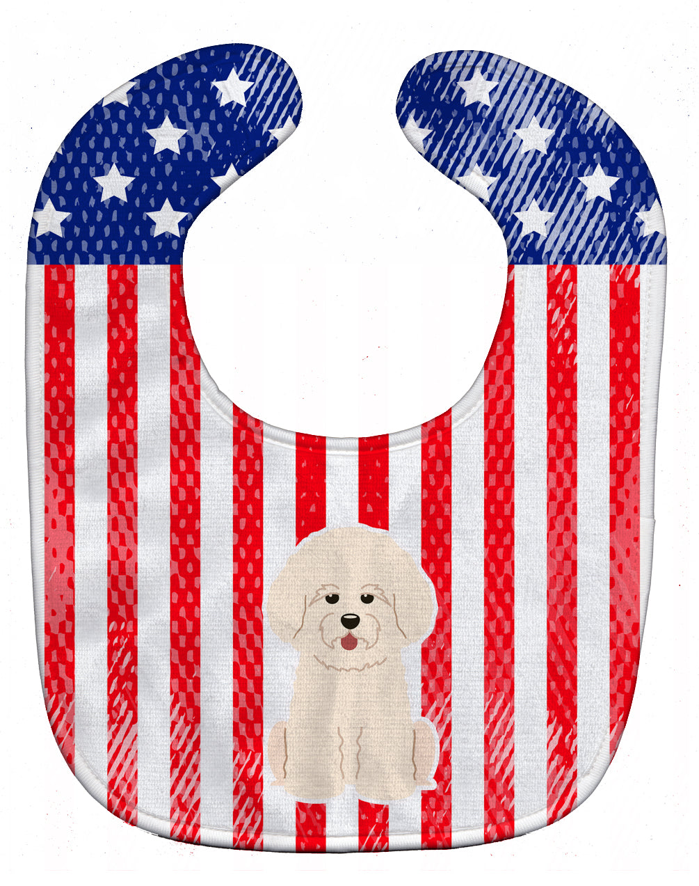 Patriotic USA Bichon Frise Baby Bib BB3070BIB - the-store.com