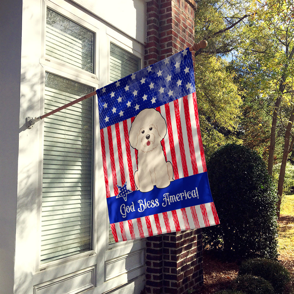 Patriotic USA Bichon Frise Flag Canvas House Size BB3070CHF  the-store.com.