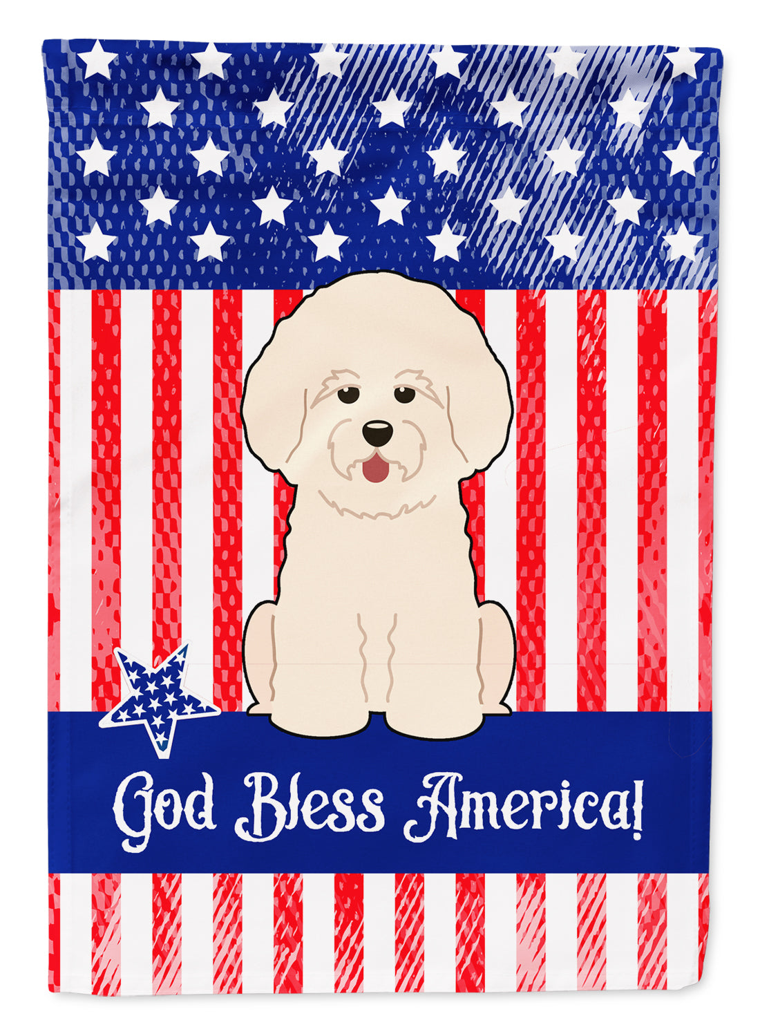 Patriotic USA Bichon Frise Flag Garden Size  the-store.com.