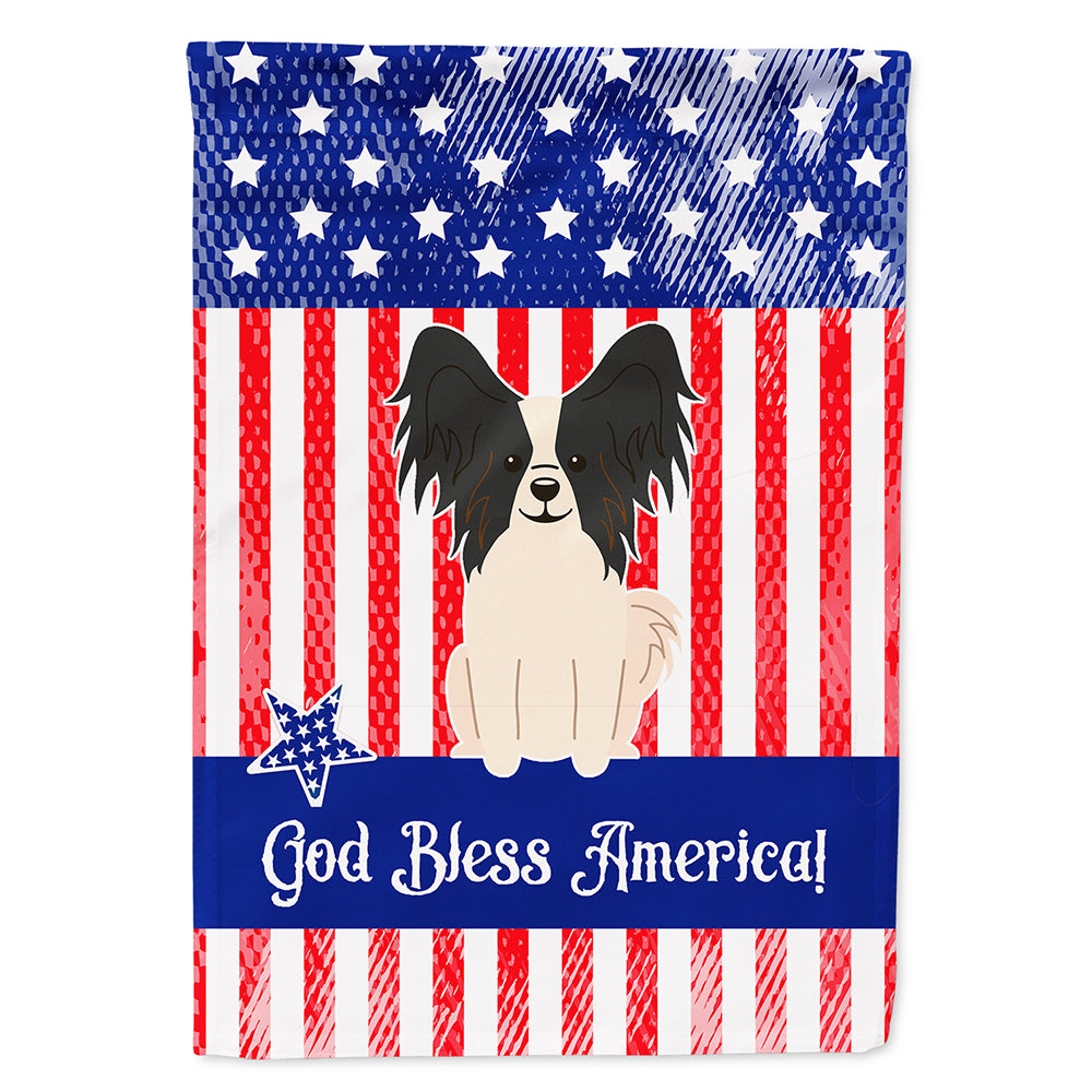 Patriotic USA Papillon Black White Flag Canvas House Size BB3071CHF  the-store.com.