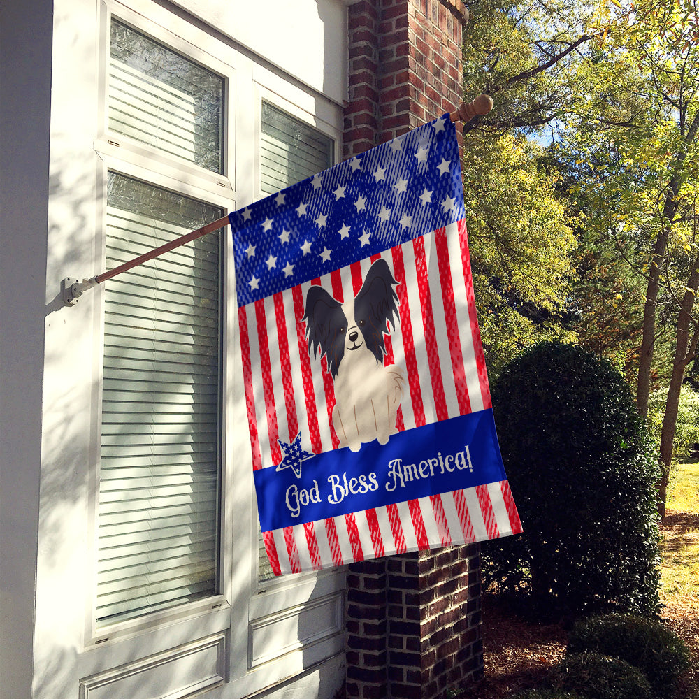 Patriotic USA Papillon Black White Flag Canvas House Size BB3071CHF  the-store.com.