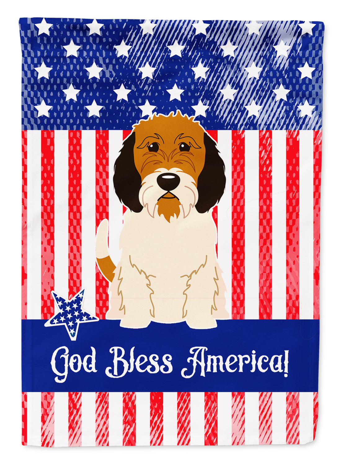 Patriotic USA Petit Basset Griffon Veenden Flag Garden Size  the-store.com.