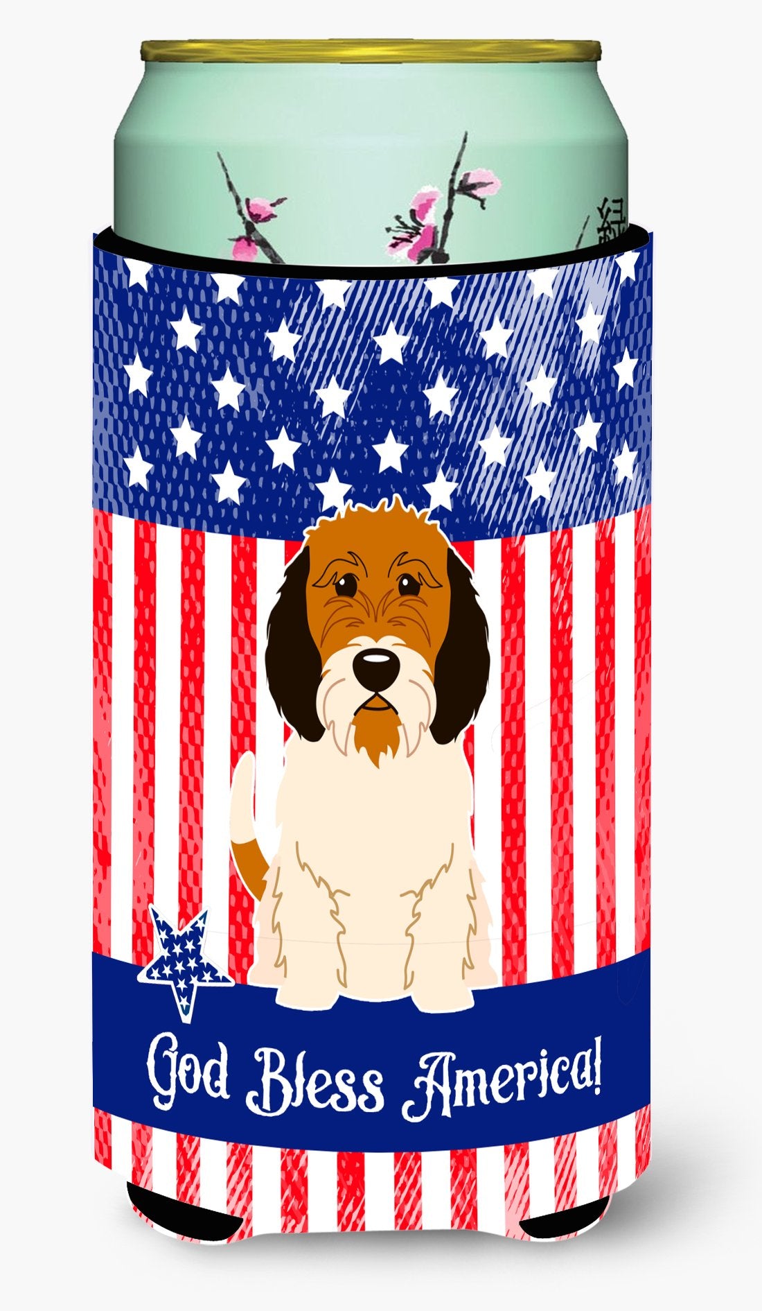 Patriotic USA Petit Basset Griffon Veenden Tall Boy Beverage Insulator Hugger by Caroline's Treasures