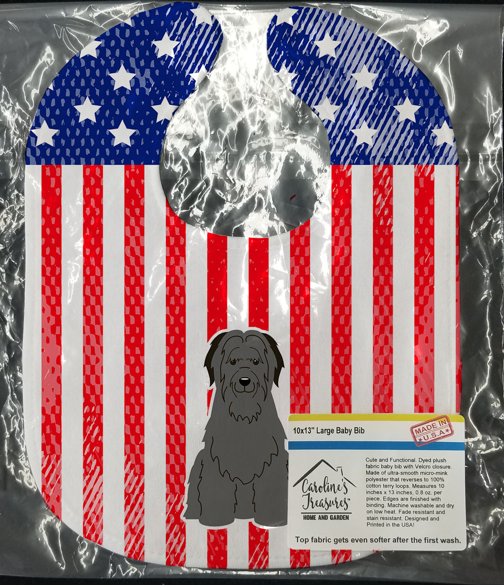 Patriotic USA Briard Black Baby Bib BB3076BIB - the-store.com