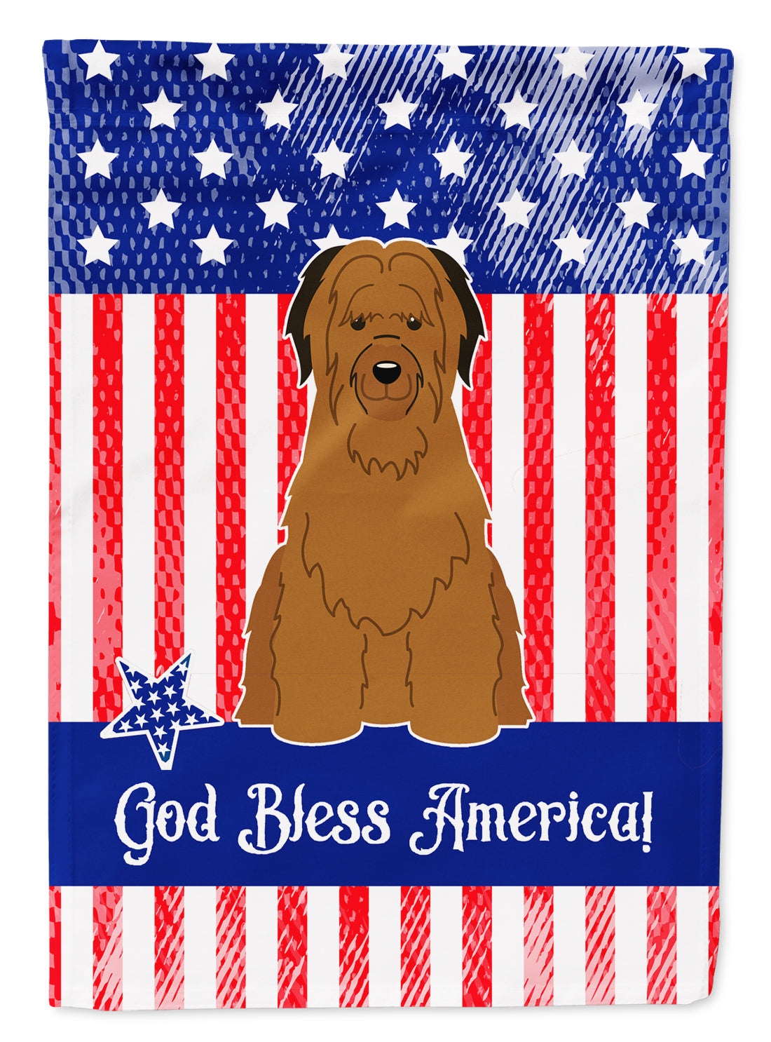 Patriotic USA Briard Brown Flag Garden Size BB3077GF  the-store.com.