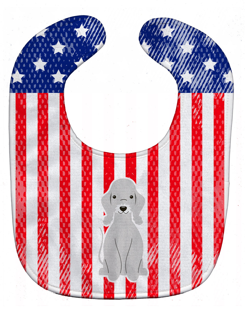 Patriotic USA Bedlington Terrier Blue Baby Bib BB3085BIB - the-store.com