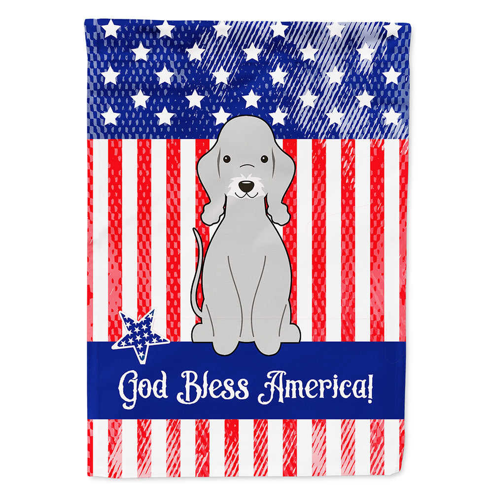 Patriotic USA Bedlington Terrier Blue Flag Canvas House Size BB3085CHF  the-store.com.