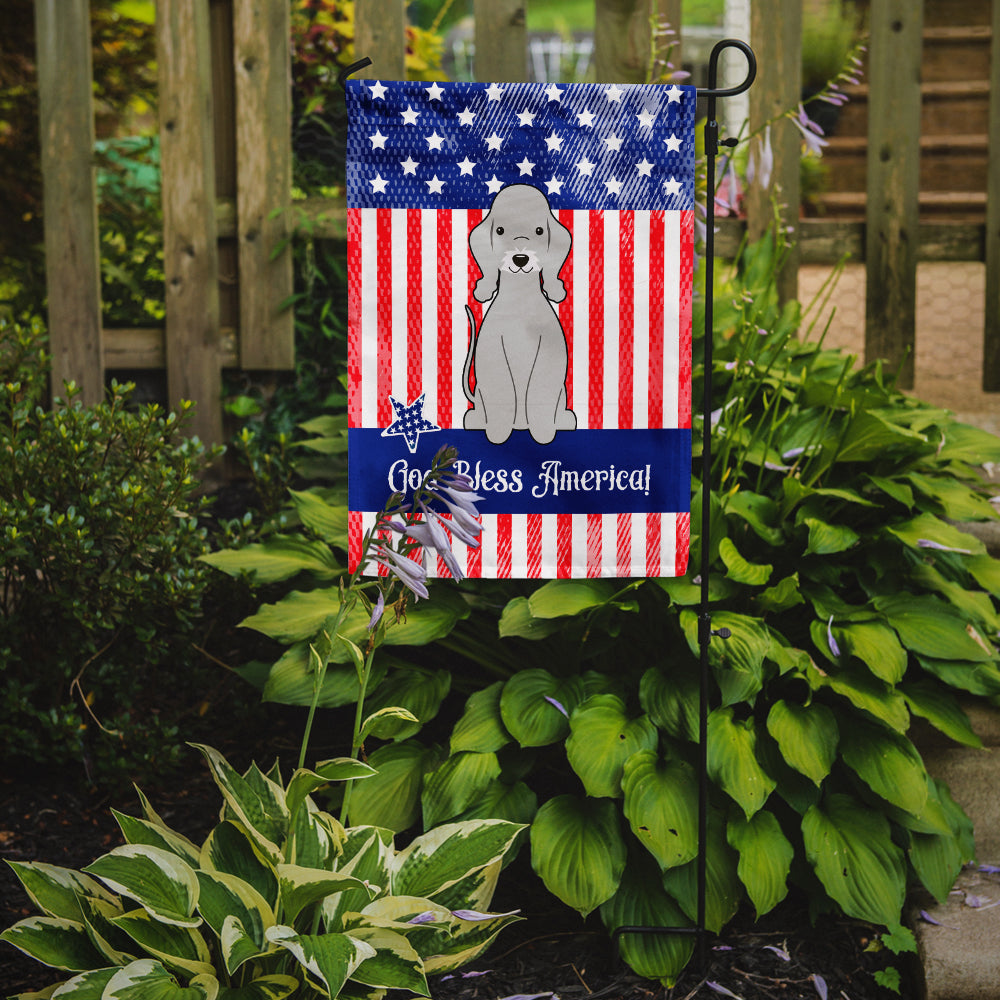 Patriotic USA Bedlington Terrier Blue Flag Garden Size BB3085GF  the-store.com.