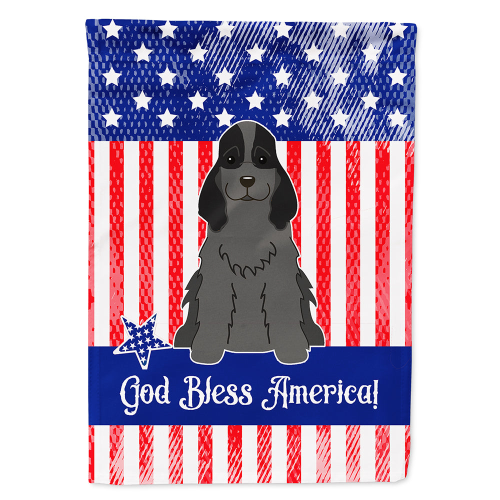 Patriotic USA Cocker Spaniel Black Flag Canvas House Size BB3087CHF  the-store.com.