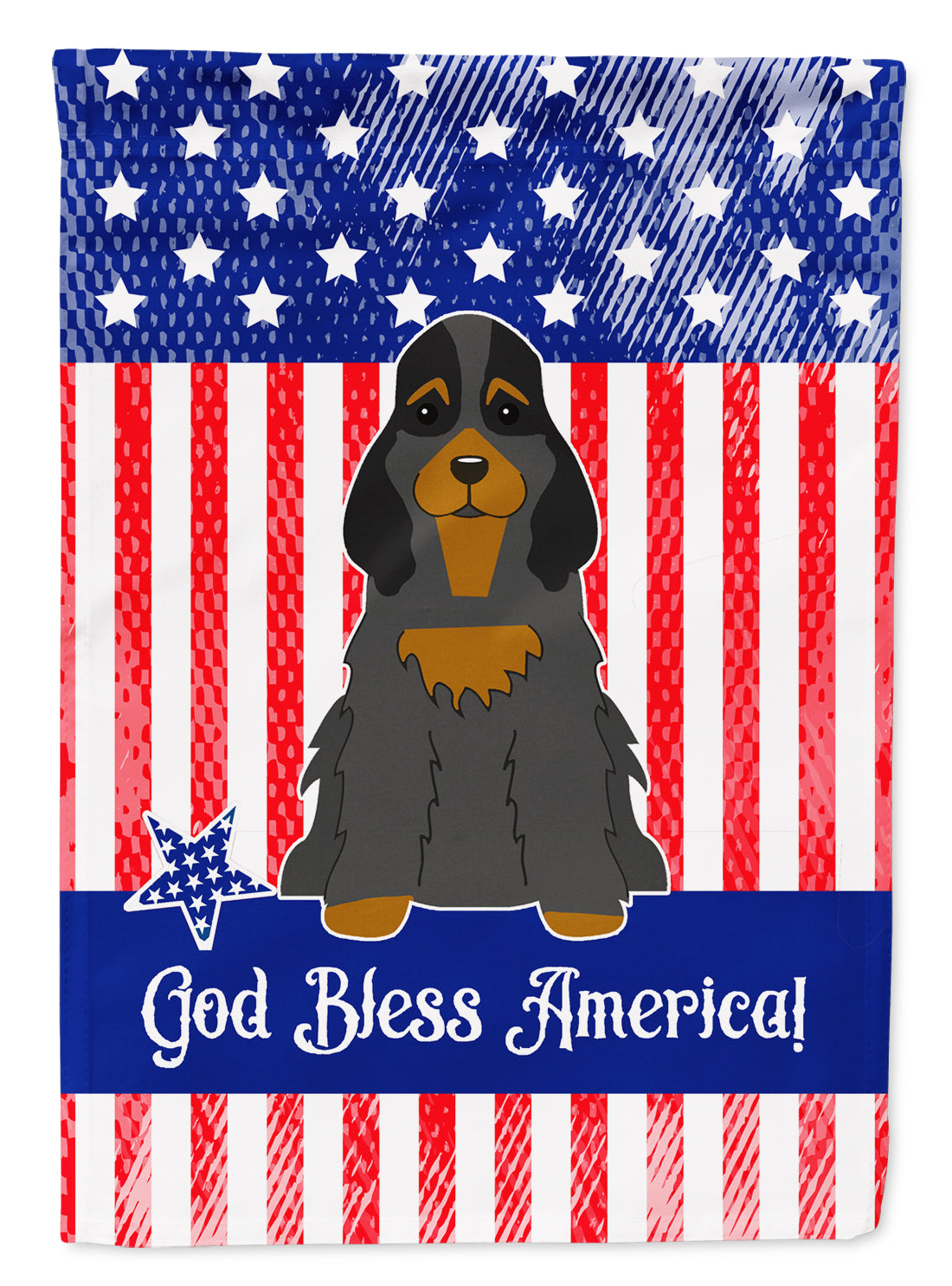 Patriotic USA Cocker Spaniel Black Tan Flag Garden Size  the-store.com.