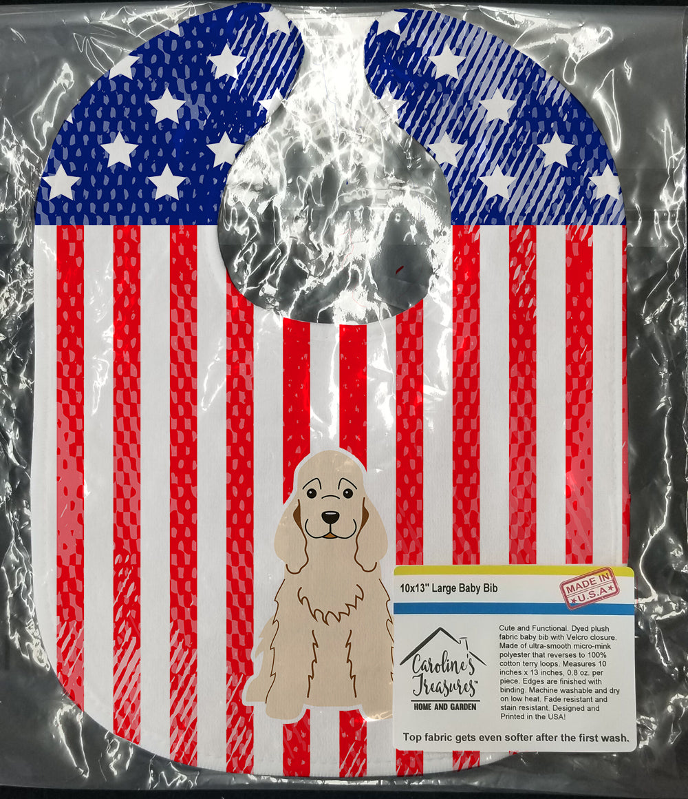 Patriotic USA Cocker Spaniel Buff Baby Bib BB3089BIB - the-store.com