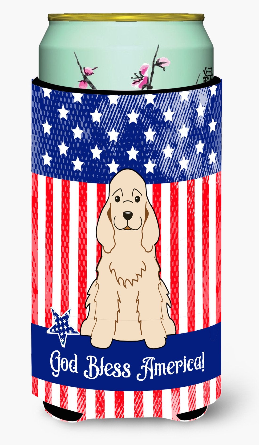 Patriotic USA Cocker Spaniel Tall Boy Beverage Insulator Hugger by Caroline&#39;s Treasures