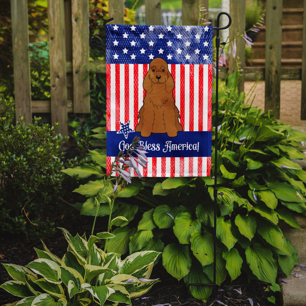 Patriotic USA Cocker Spaniel Red Flag Garden Size  the-store.com.