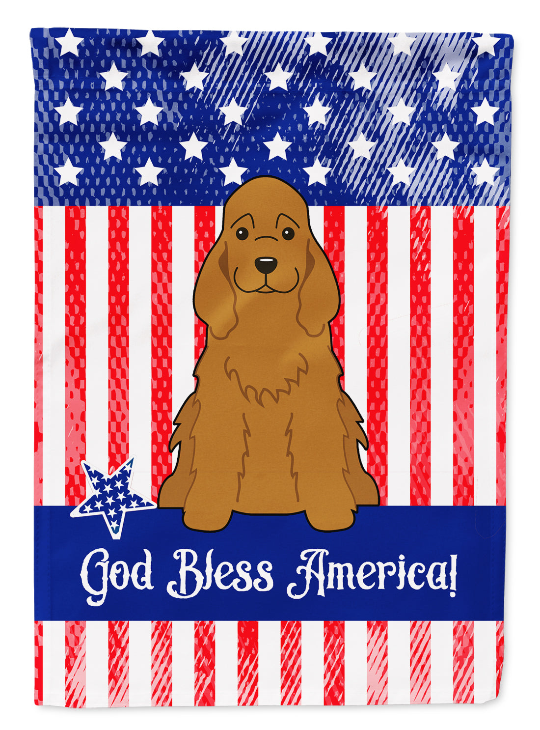 Patriotic USA Cocker Spaniel Red Flag Garden Size  the-store.com.