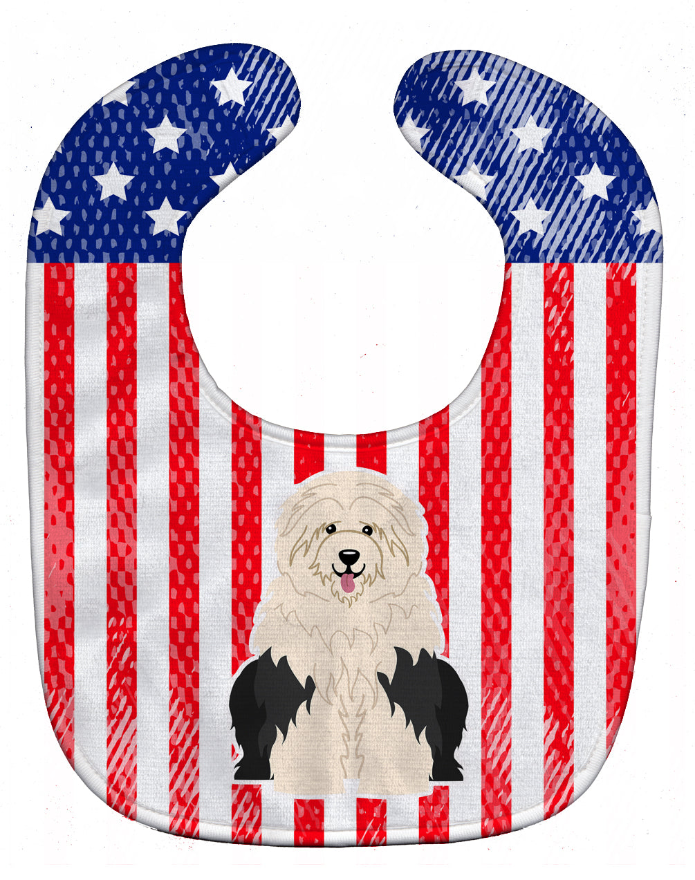 Patriotic USA Old English Sheepdog Baby Bib BB3091BIB - the-store.com