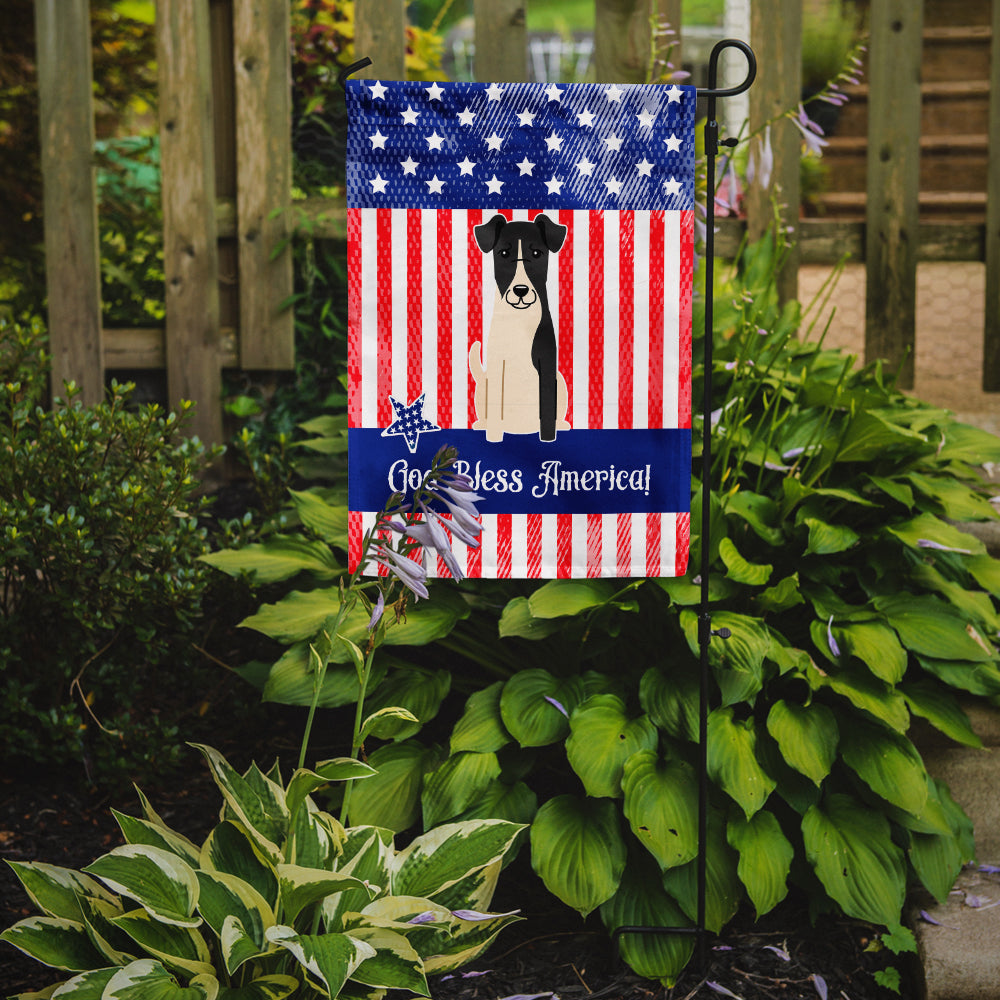 Patriotic USA Smooth Fox Terrier Flag Garden Size  the-store.com.