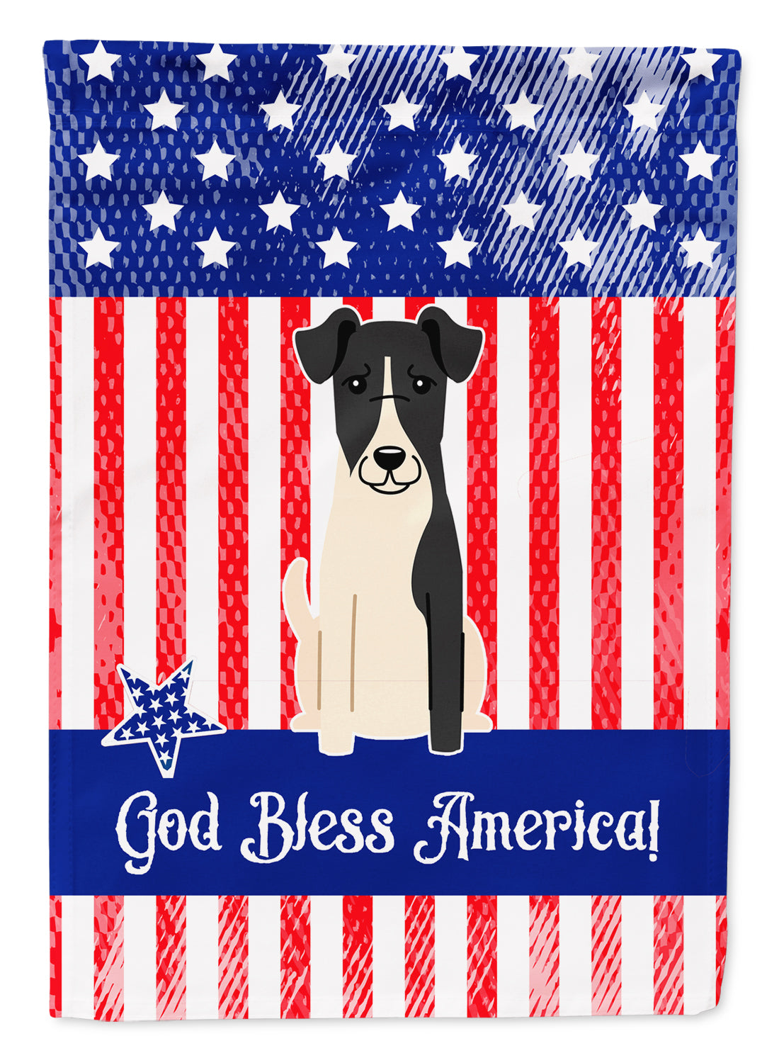 Patriotic USA Smooth Fox Terrier Flag Garden Size  the-store.com.