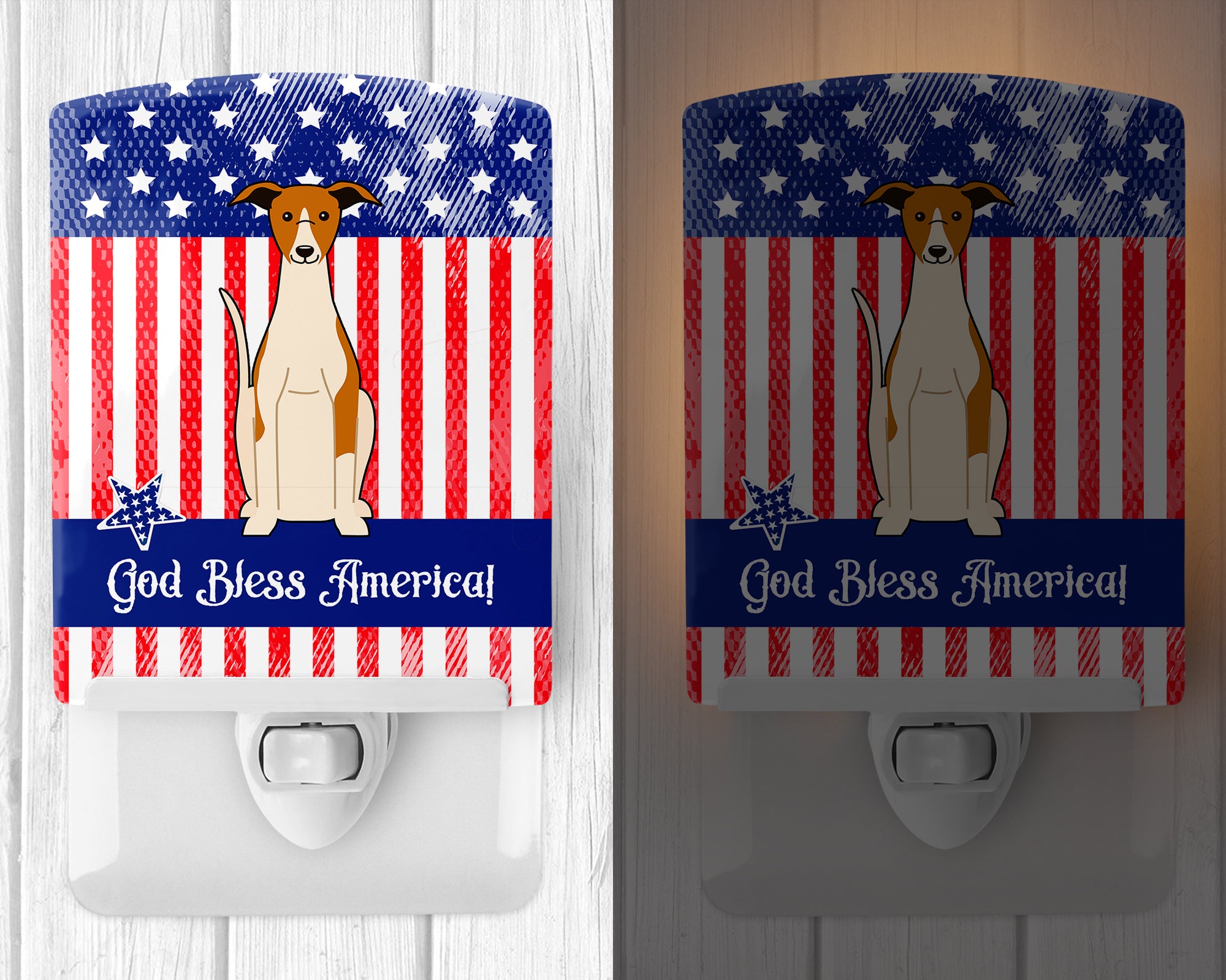 Patriotic USA Whippet Ceramic Night Light BB3094CNL - the-store.com