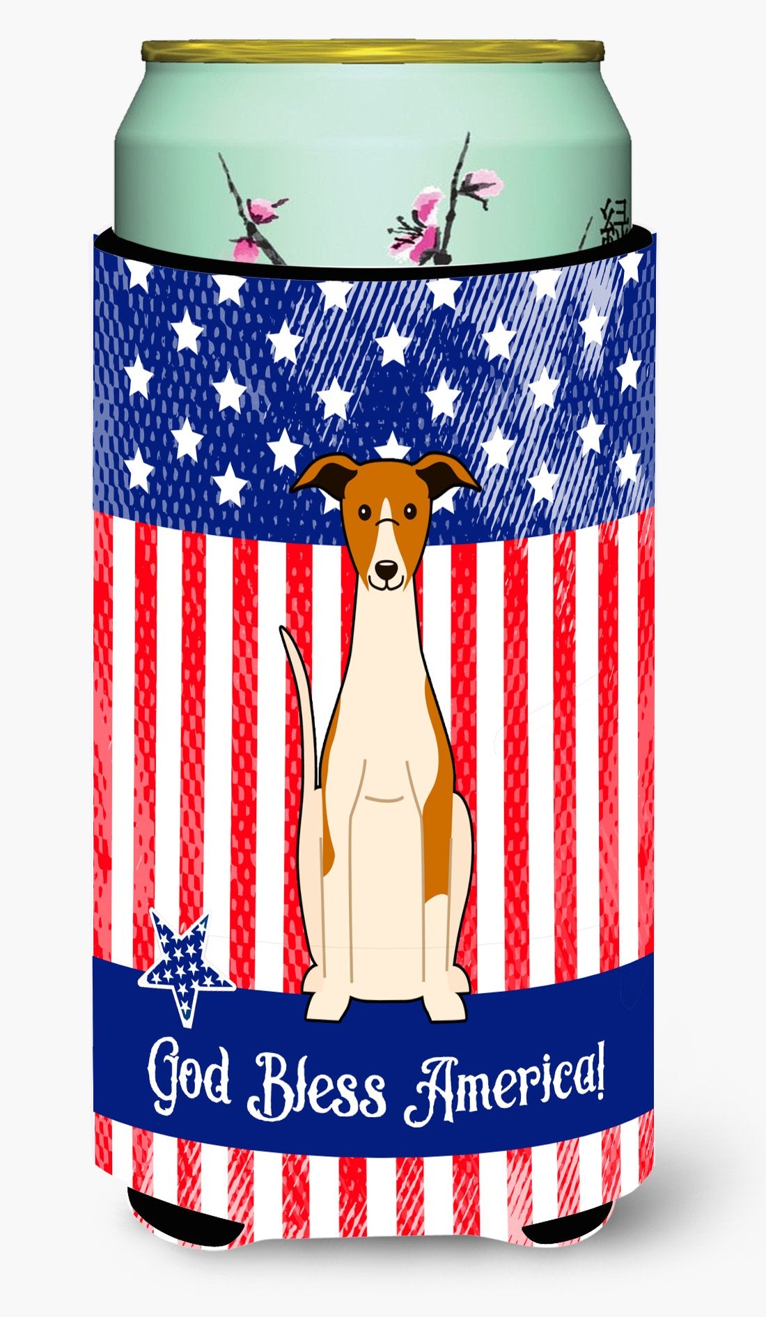 Patriotic USA Whippet Tall Boy Beverage Insulator Hugger by Caroline's Treasures