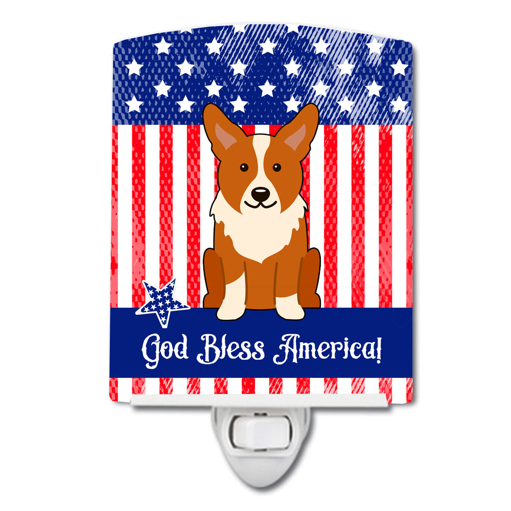 Patriotic USA Corgi Ceramic Night Light BB3095CNL - the-store.com