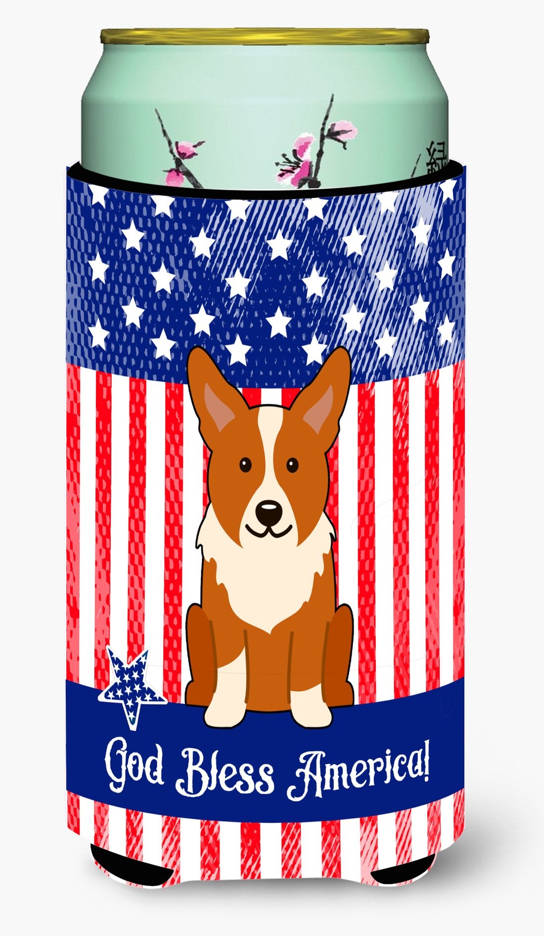 Patriotic USA Corgi Tall Boy Beverage Insulator Hugger by Caroline's Treasures