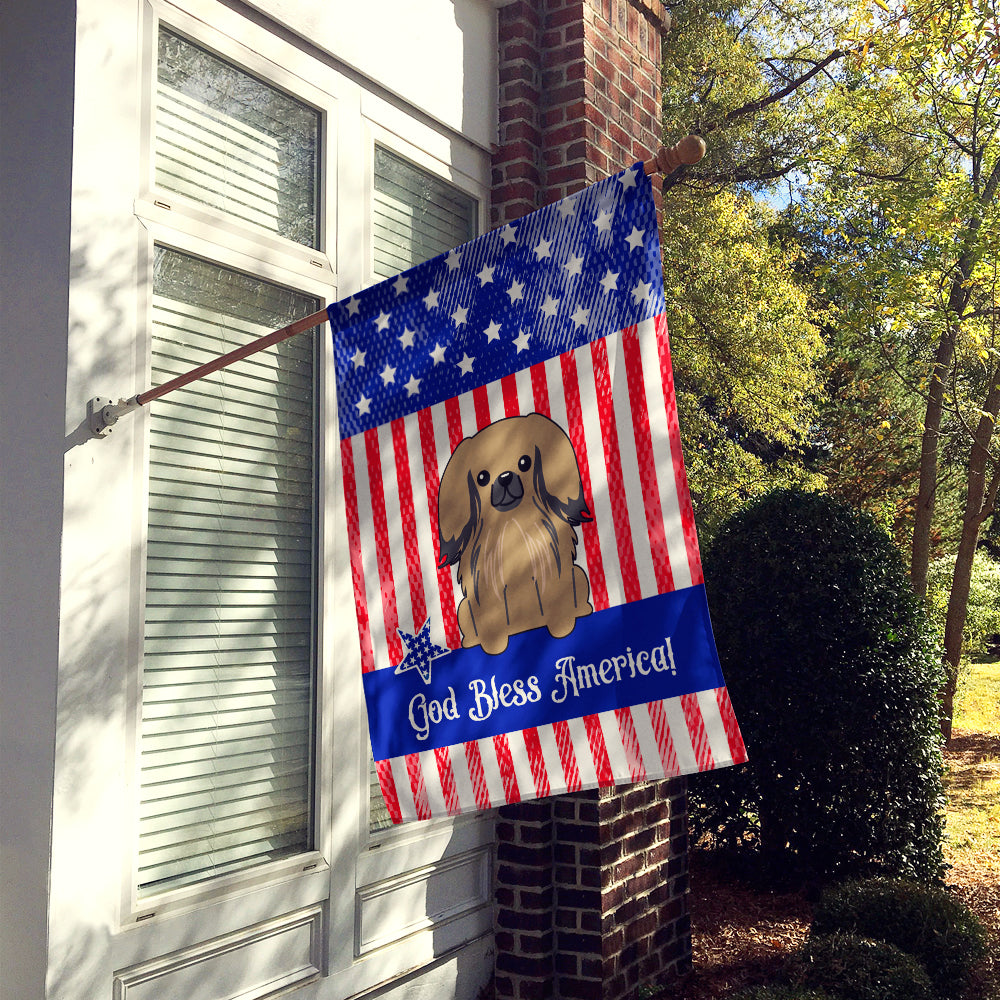 Patriotic USA Pekingnese Tan Flag Canvas House Size BB3097CHF  the-store.com.