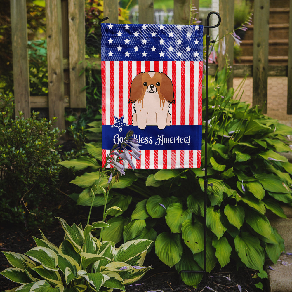 Patriotic USA Pekingnese Red White Flag Garden Size BB3098GF  the-store.com.