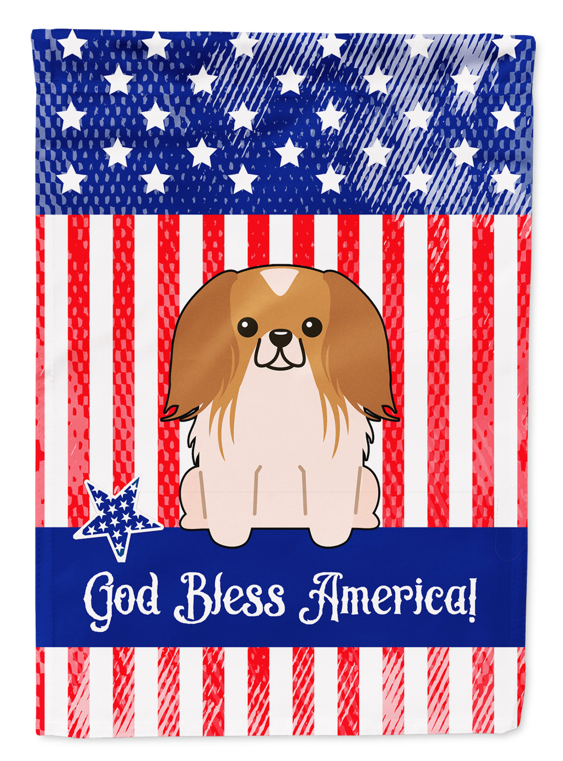 Patriotic USA Pekingnese Red White Flag Garden Size BB3098GF  the-store.com.