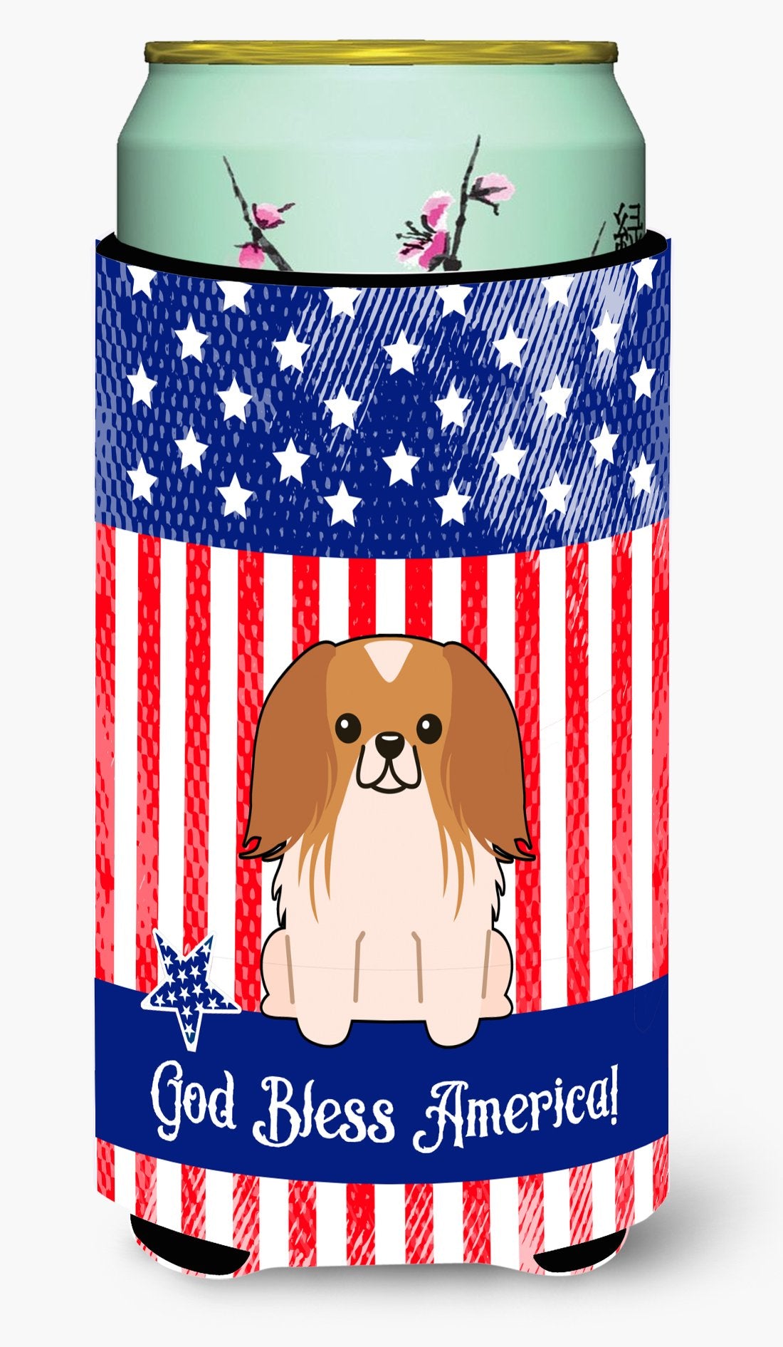 Patriotic USA Pekingnese Red White Tall Boy Beverage Insulator Hugger by Caroline&#39;s Treasures