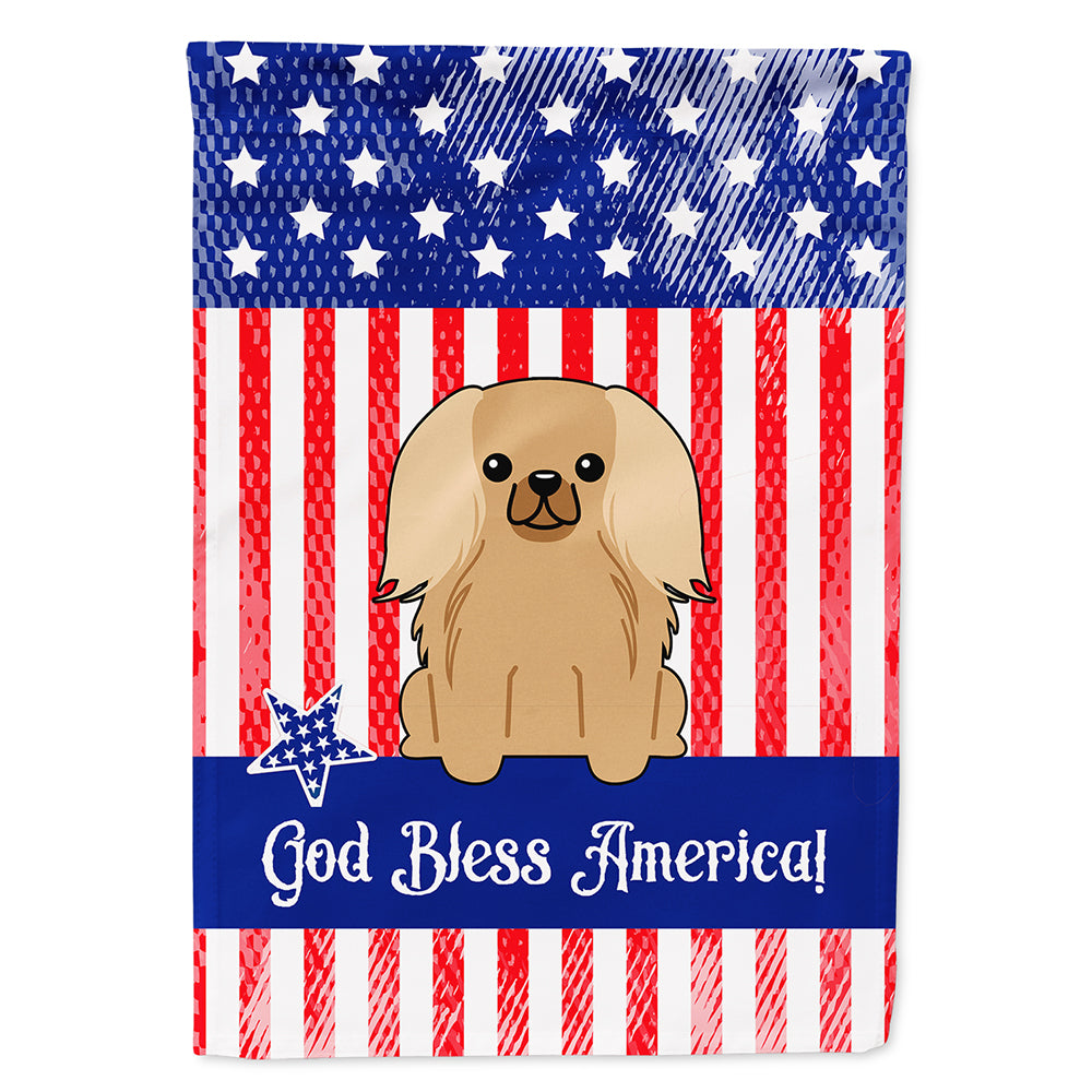 Patriotic USA Pekingnese Fawn Sable Flag Canvas House Size  the-store.com.