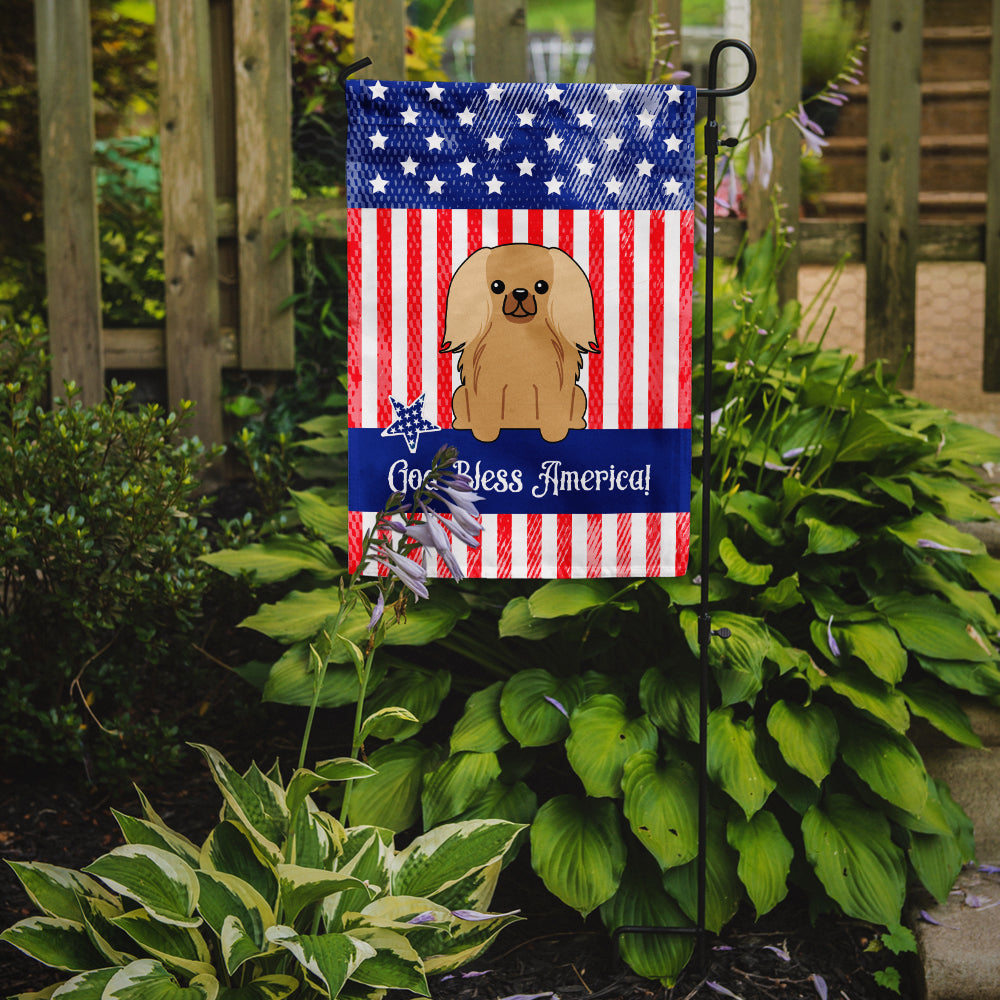 Patriotic USA Pekingnese Fawn Sable Flag Garden Size  the-store.com.