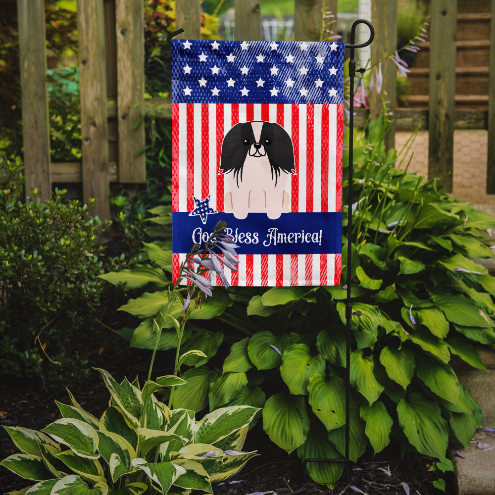 Patriotic USA Pekingnese Black White Flag Garden Size  the-store.com.