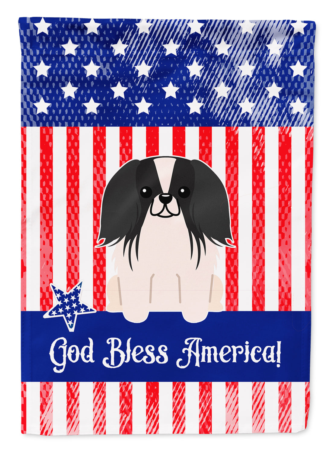 Patriotic USA Pekingnese Black White Flag Garden Size  the-store.com.