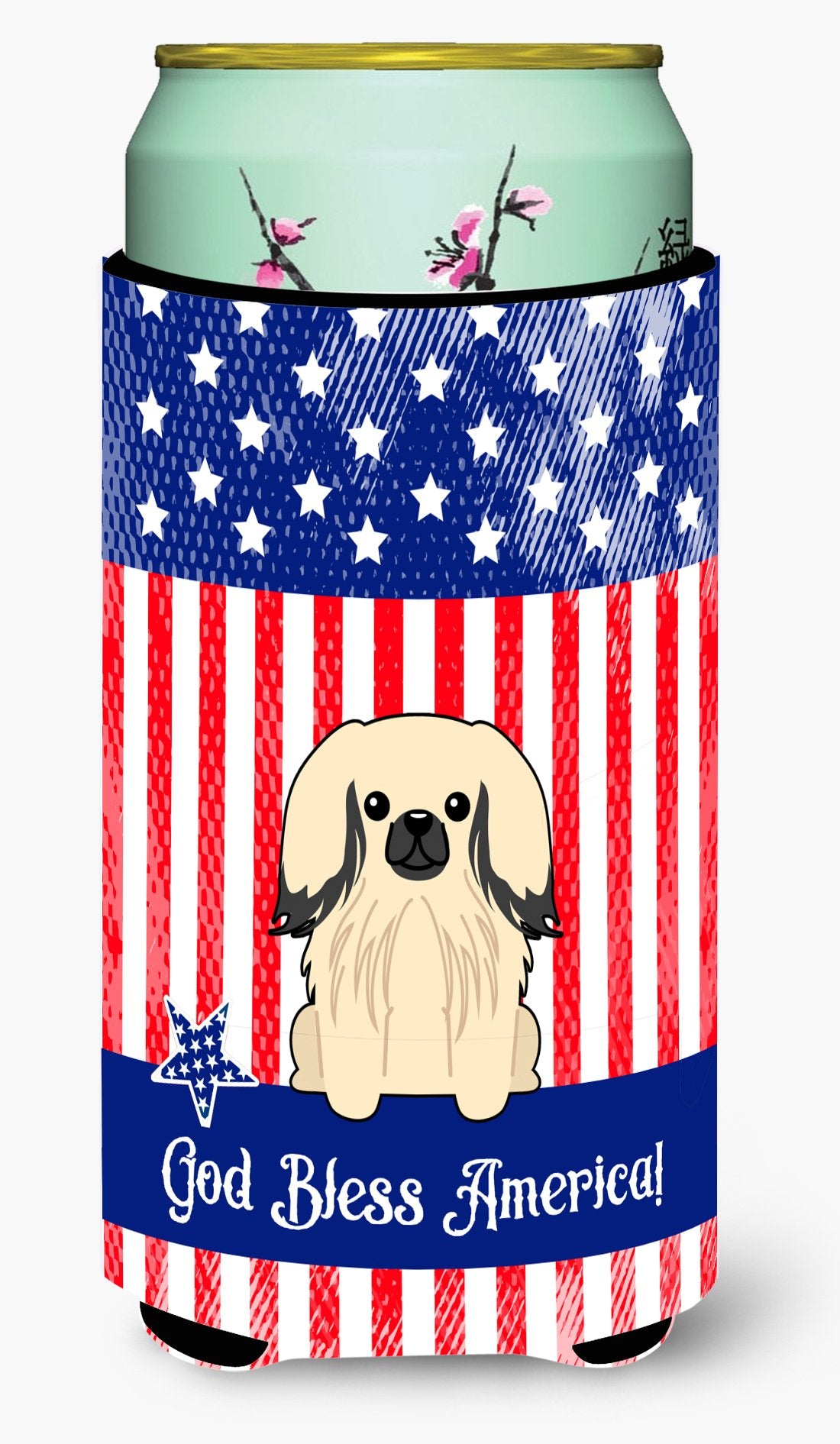 Patriotic USA Pekingnese Cream Tall Boy Beverage Insulator Hugger by Caroline's Treasures