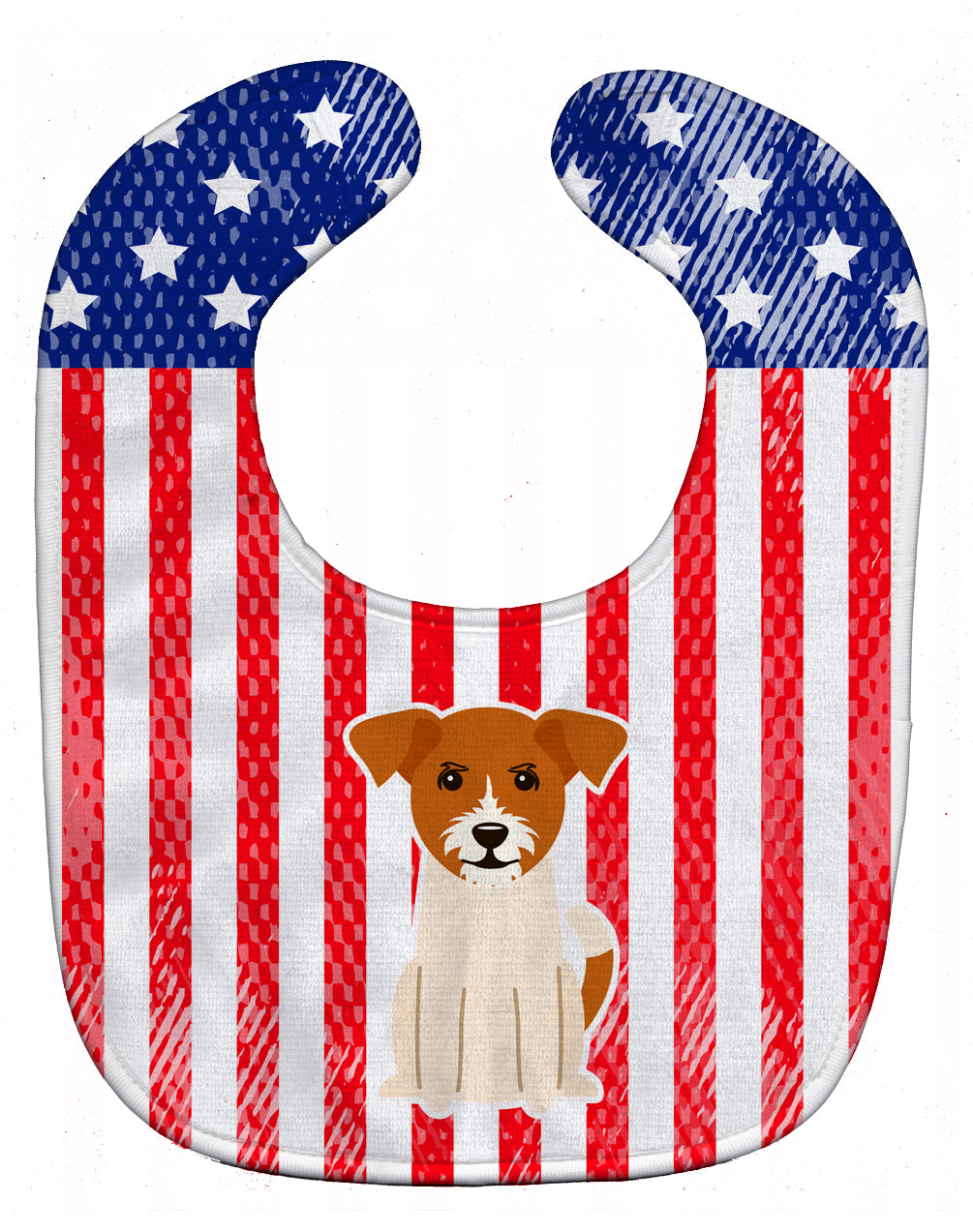 Patriotic USA Jack Russell Terrier Baby Bib BB3103BIB - the-store.com