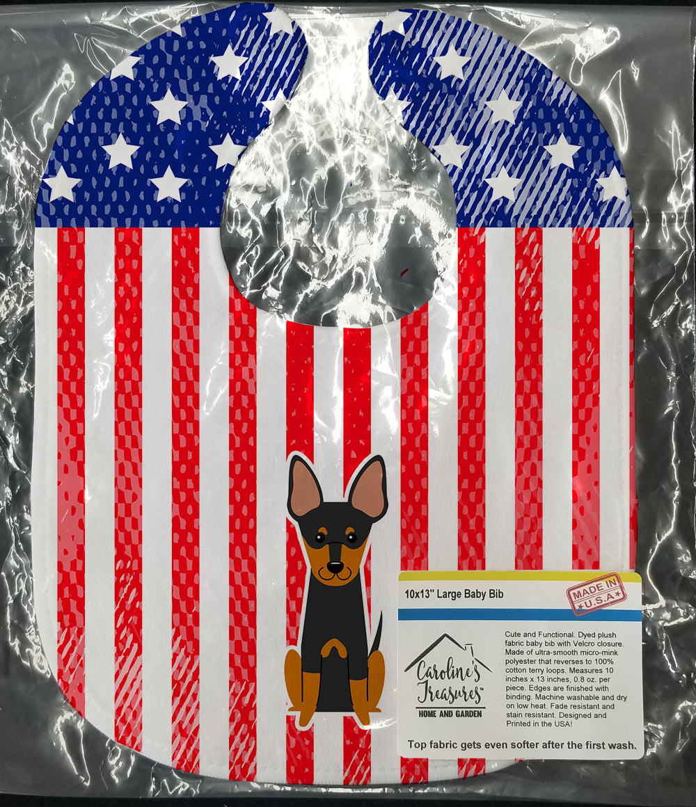 Patriotic USA English Toy Terrier Baby Bib - the-store.com