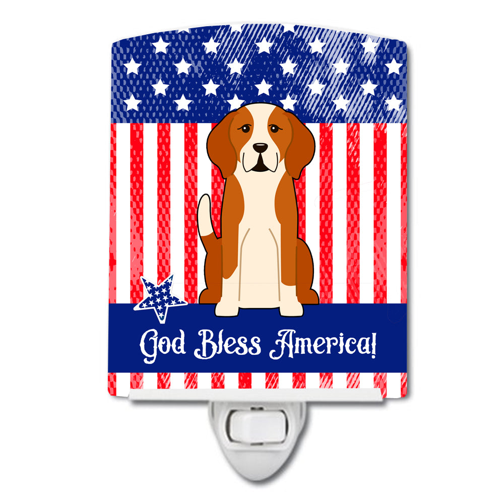 Patriotic USA English Foxhound Ceramic Night Light BB3105CNL - the-store.com