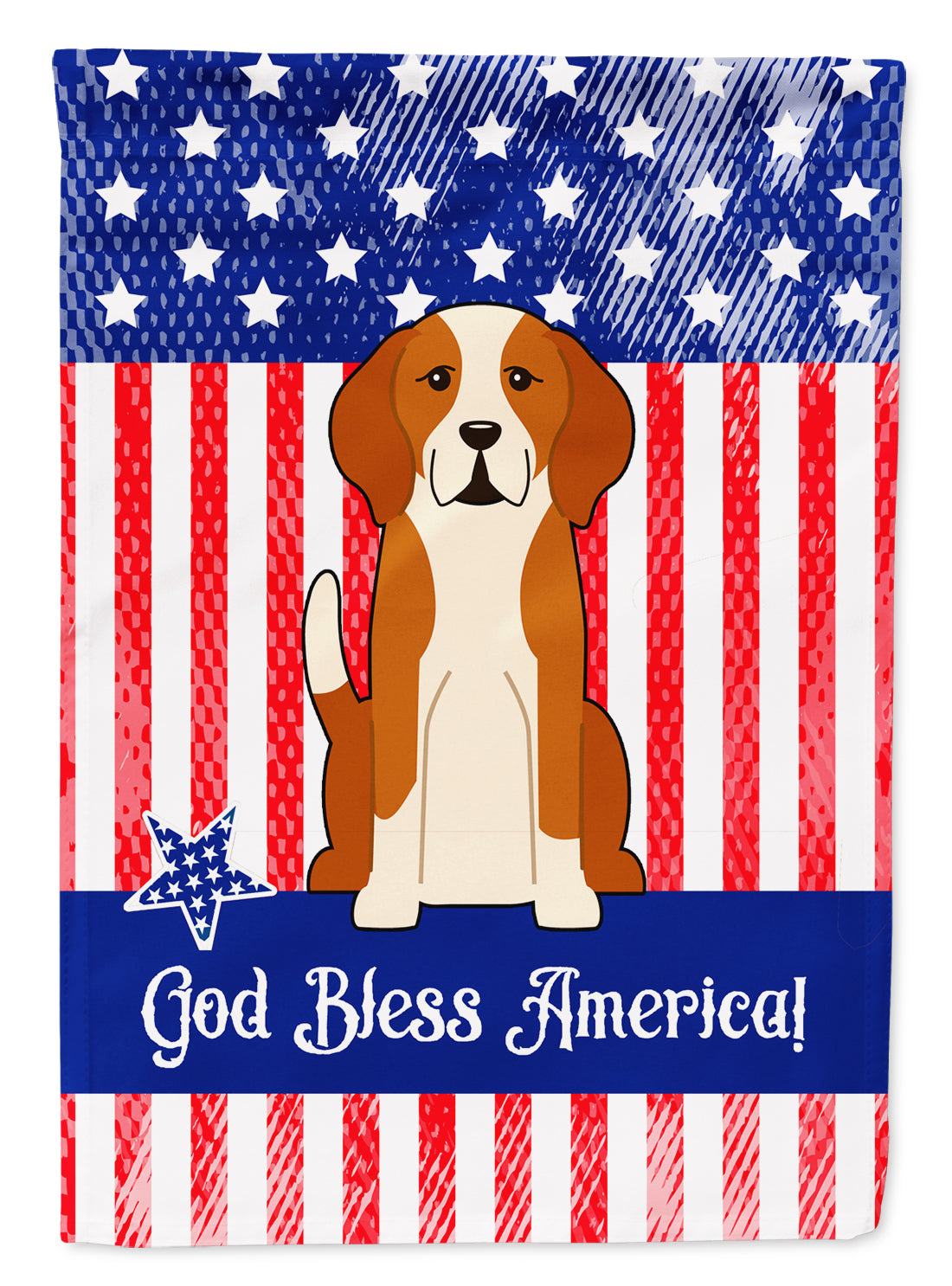 Patriotic USA English Foxhound Flag Garden Size  the-store.com.