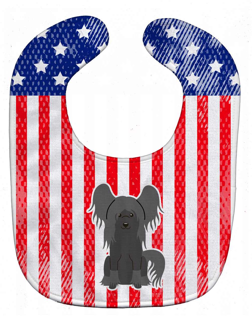 Patriotic USA Chinese Crested Black Baby Bib BB3107BIB - the-store.com