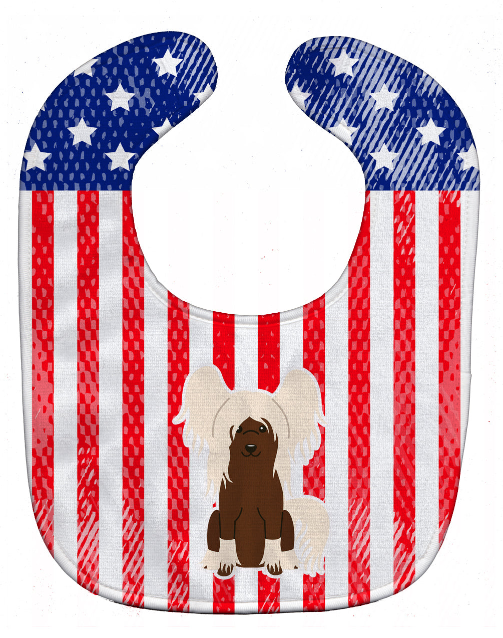 Patriotic USA Chinese Crested Cream Baby Bib BB3108BIB - the-store.com